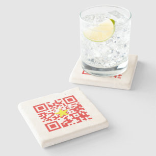 I Love Vietnam (Tôi Yêu Việt Nam) Flag QR Code Stone Coaster