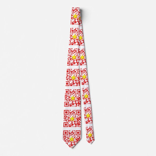I Love Vietnam (Tôi Yêu Việt Nam) Flag QR Code Tie (Front)