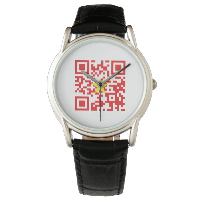 I Love Vietnam (Tôi Yêu Việt Nam) Flag QR Code Watch (Front)
