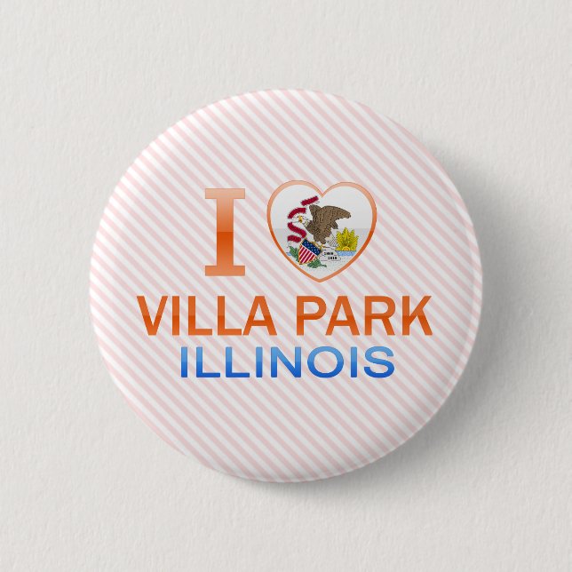 I Love Villa Park, IL 2 Inch Round Button (Front)