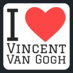 i love Vincent Van Gogh Square Sticker<br><div class="desc">I love Vincent Van Gogh, for Dutch lovers</div>