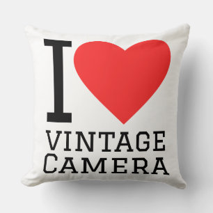 I love vintage camera  throw pillow