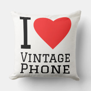 I love vintage phone  throw pillow