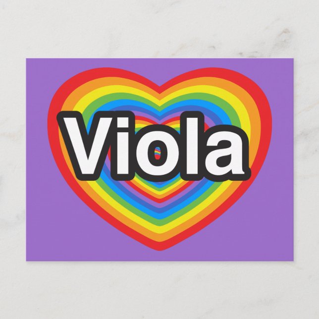 I love Viola. I love you Viola. Heart Postcard (Front)