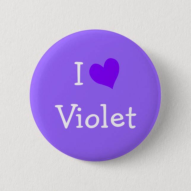 I Love Violet 2 Inch Round Button (Front)