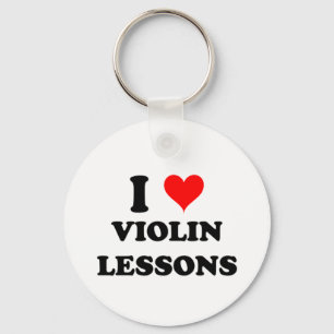 I Love Violin Lessons Keychain