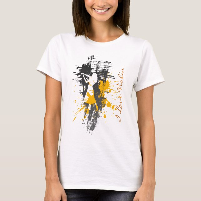 I Love Violin T-Shirt (Front)