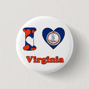 I love Virginia 1 Inch Round Button
