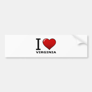 I LOVE VIRGINIA BUMPER STICKER