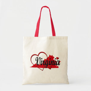 I Love Virginia Hearts Map Sac fourre-tout budgéta