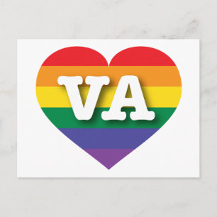 I Love Virginia Rainbow Heart Postcard