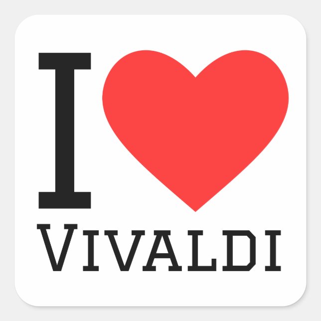 I love vivaldi square sticker (Front)