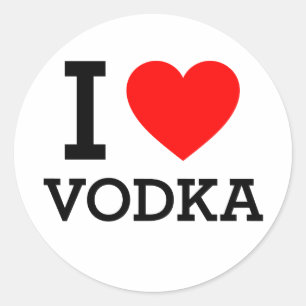 I Love Vodka Classic Round Sticker