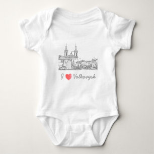 I Love Volkovysk Belarus Architecture Cathedral Baby Bodysuit