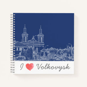 I Love Volkovysk Belarus Architecture Cathedral Notebook