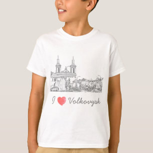 I Love Volkovysk Belarus Architecture Cathedral T-Shirt
