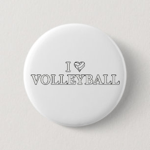 I Love Volleyball 2 Inch Round Button