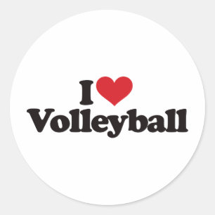 I Love Volleyball Classic Round Sticker