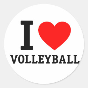 I Love Volleyball Classic Round Sticker