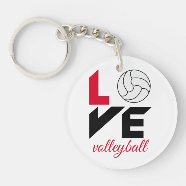 I Love volleyball Keychain (Front)