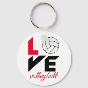 I Love volleyball Keychain