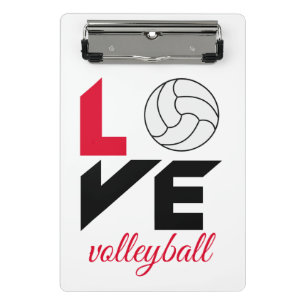 I Love volleyball Mini Clipboard