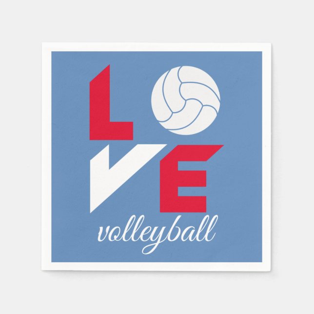 I Love volleyball Napkin (Front)