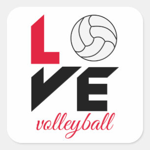 I Love volleyball Square Sticker