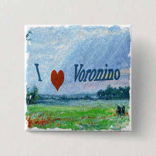 I Love Voronino (a village in Russia) Button Badge