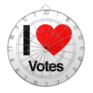 i love votes dartboard