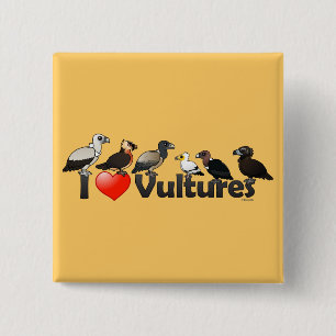 I Love Vultures (Eurasia) 2 Inch Square Button