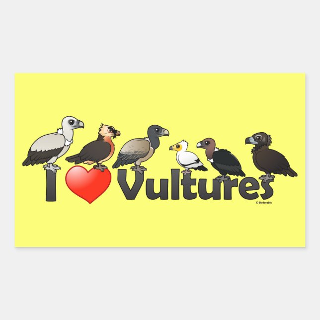 I Love Vultures (Eurasia) Sticker (Front)