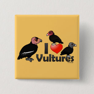 I Love Vultures (North America) 2 Inch Square Button