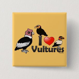 I Love Vultures (South America) 2 Inch Square Button