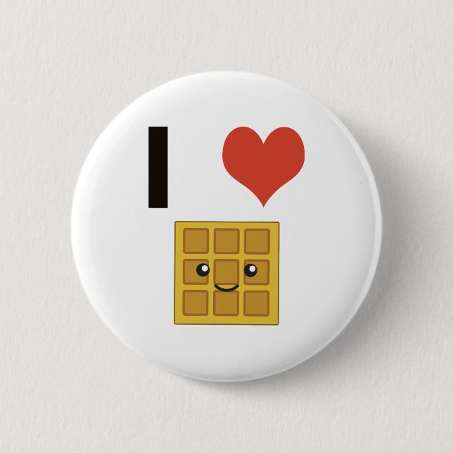 I love Waffles 2 Inch Round Button (Front)