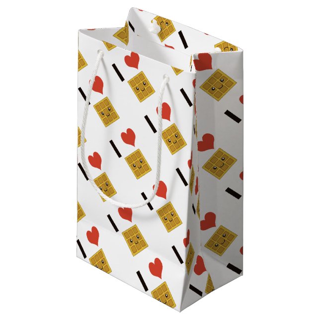 I Love Waffles Small Gift Bag (Front Angled)
