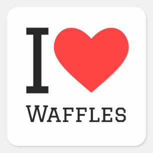I love waffles square sticker