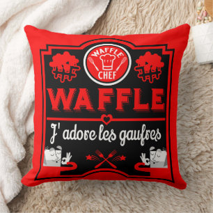 I love Waffles Throw Pillow