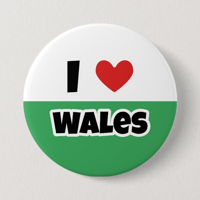 I love Wales 3 Inch Round Button (Front)