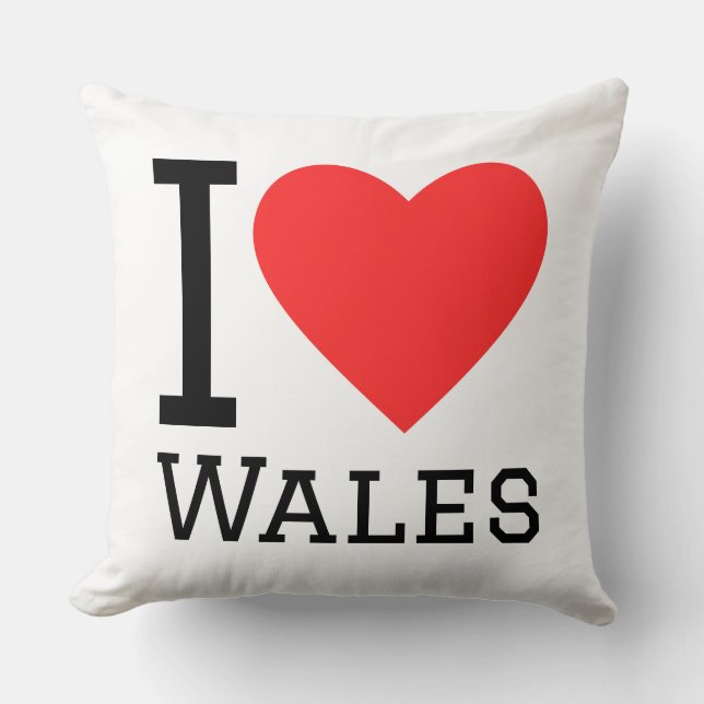 I love wales square sticker throw pillow (Front)