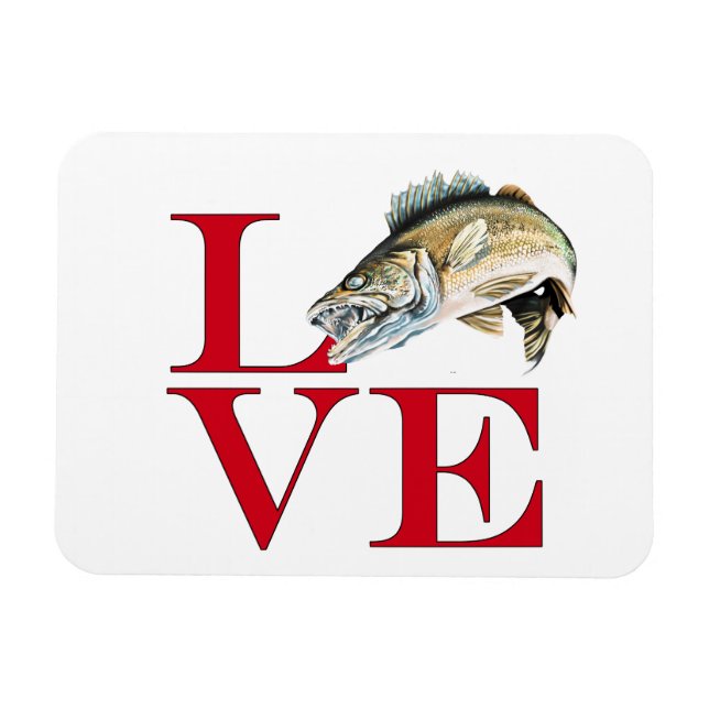I Love Walleye Magnet (Horizontal)