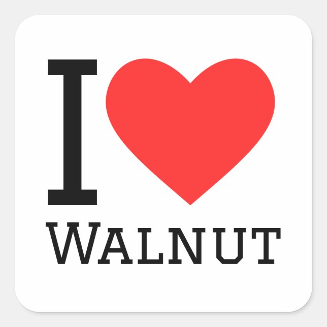 I love walnut square sticker (Front)