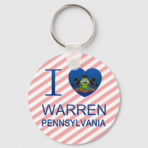 I Love Warren, PA Keychain