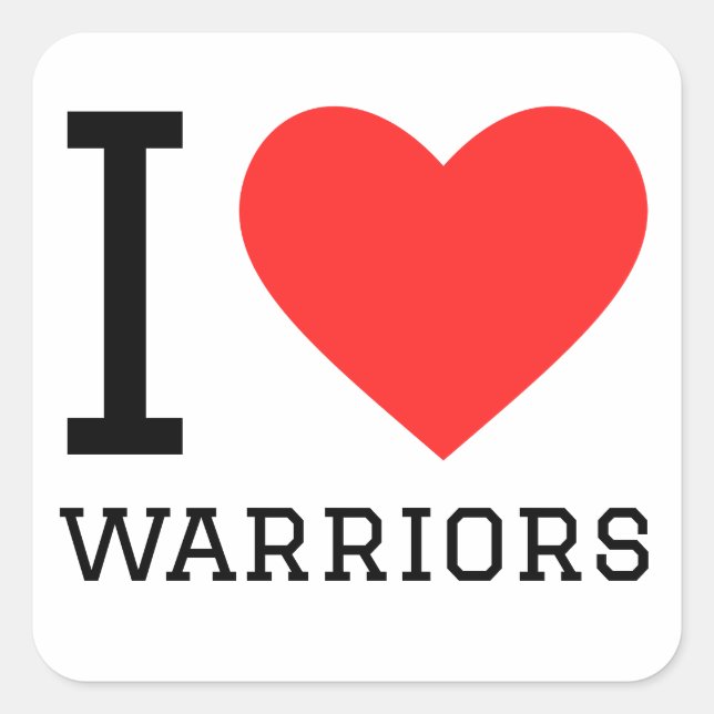 I love warriors square sticker (Front)