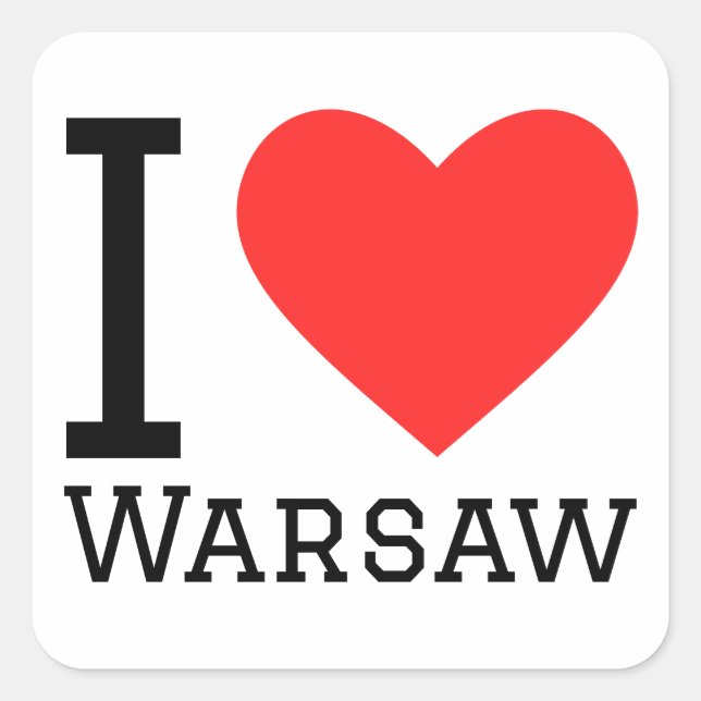 I love Warsaw  Square Sticker (Front)