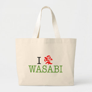 I Love Wasabi Large Tote Bag