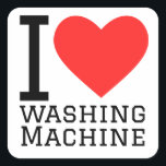 I love washing machine square sticker<br><div class="desc">I love washing machine ,  for geek lovers</div>