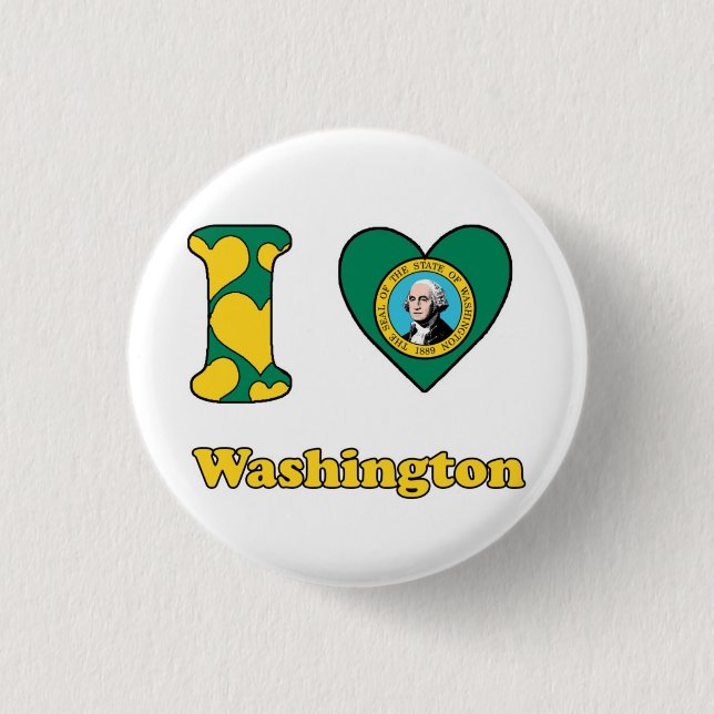I love Washington 1 Inch Round Button (Front)