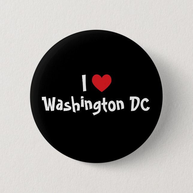 I Love Washington DC 2 Inch Round Button (Front)