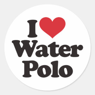 I Love Water Polo Classic Round Sticker